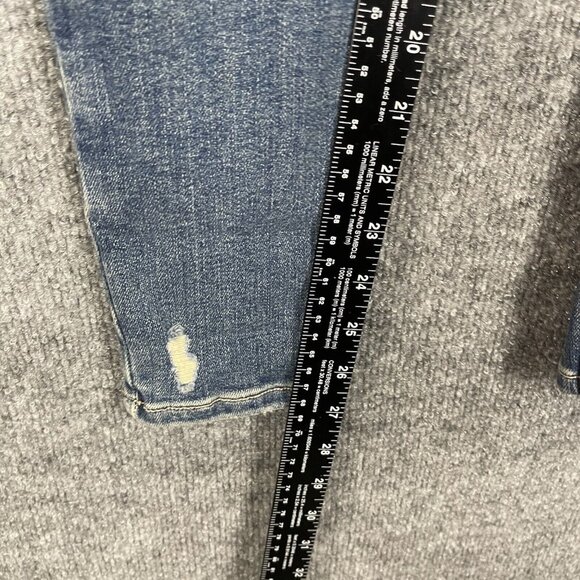 Free People Jeans Womens 27 Blue Sabrina Distressed Skinny Button Fly High Rise - Picture 11 of 16